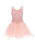 Cinderella Couture Big Girls Blush 3D Flower Strap Junior Bridesmaid Dress 8-16 - SophiasStyle.com